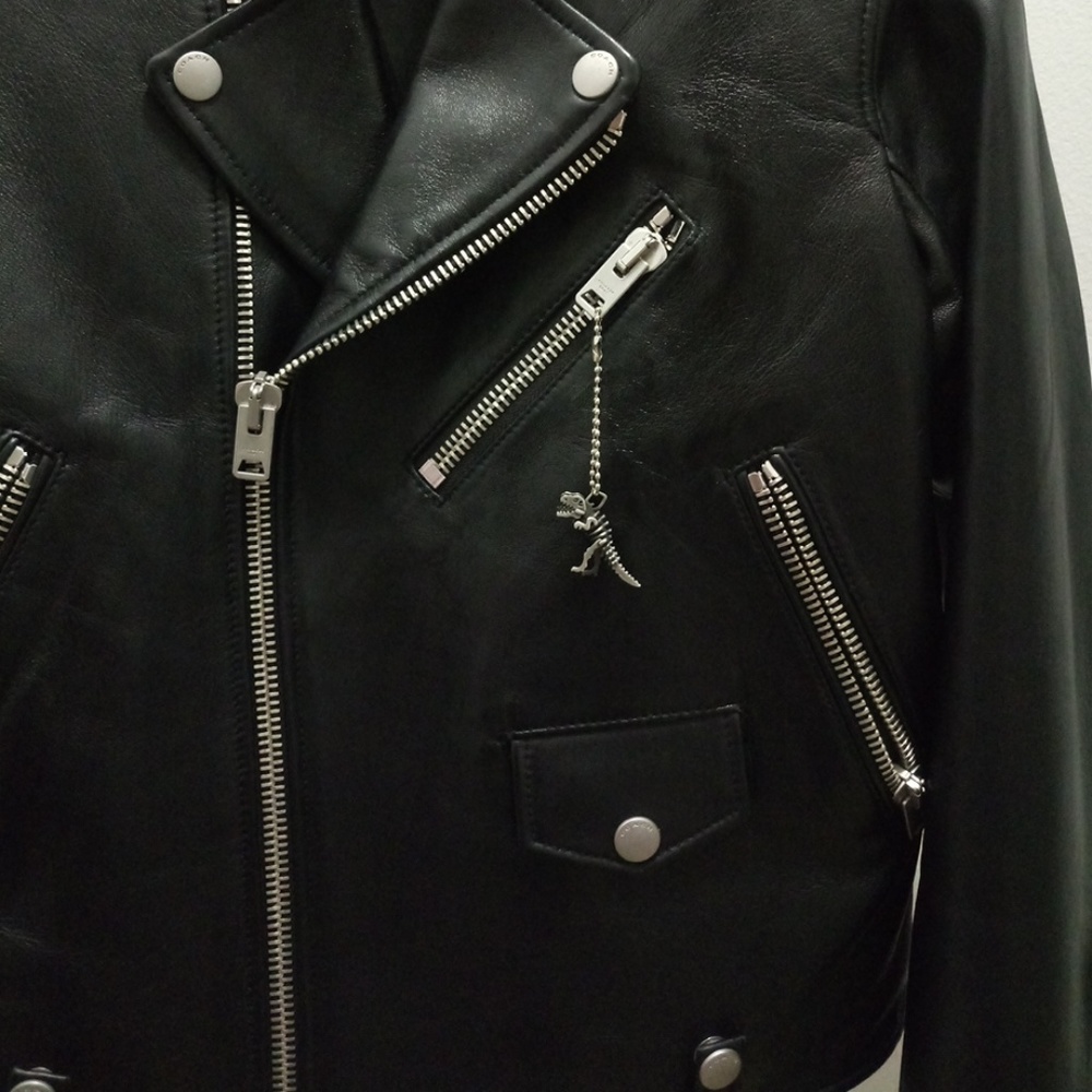 Coach moto leather jacket - Black - Size 2 - Picture 3 of 6